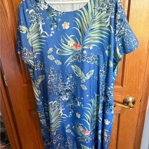 Tropical Blue Floral Maxi Dress
